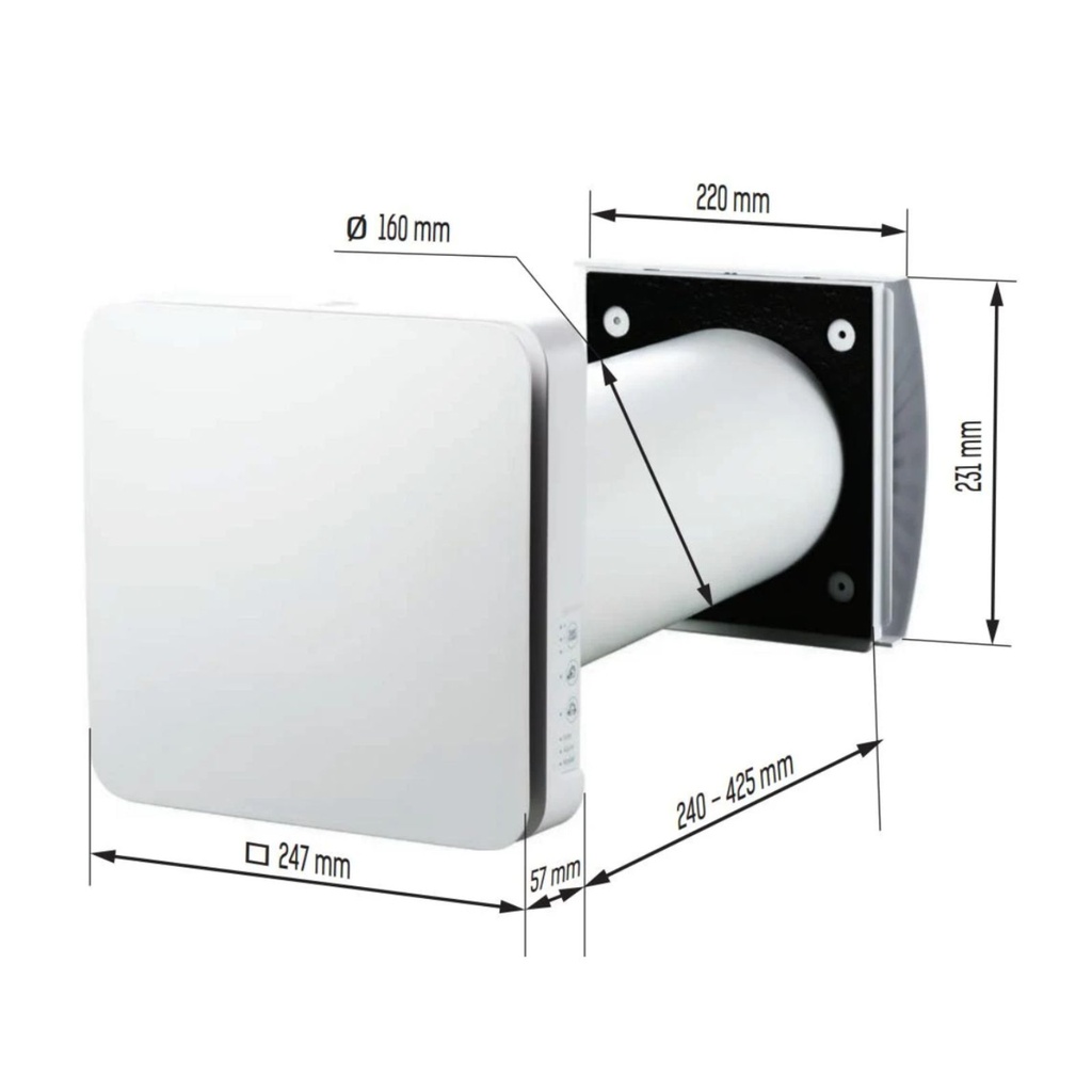 Single room ventilator Aura One WiFi 160 white