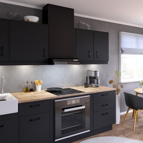 Rangehood Facet black KS3 REL
