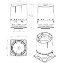 Vilpe Ventilation Cap FLOW 160S + Mounting Plate 300x300