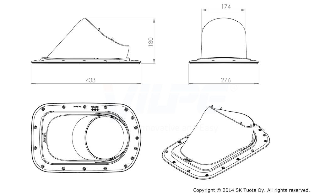 Vilpe CLASSIC VINO PASS-THROUGH ELEMENT FOR FLAT SHEET METAL