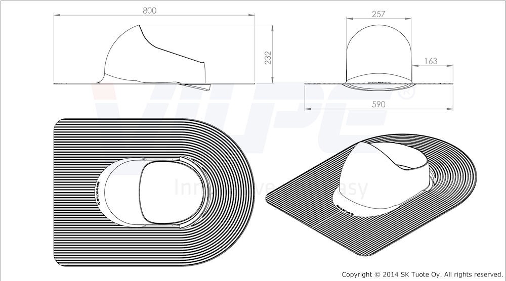 Vilpe XL PASS-THROUGH ELEMENT FOR BITUMEN ROOFS
