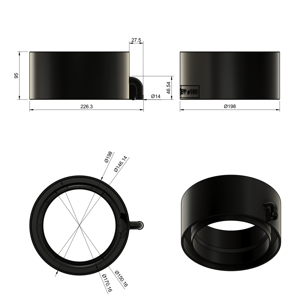 Lapač kondenzu na EPP (160mm)