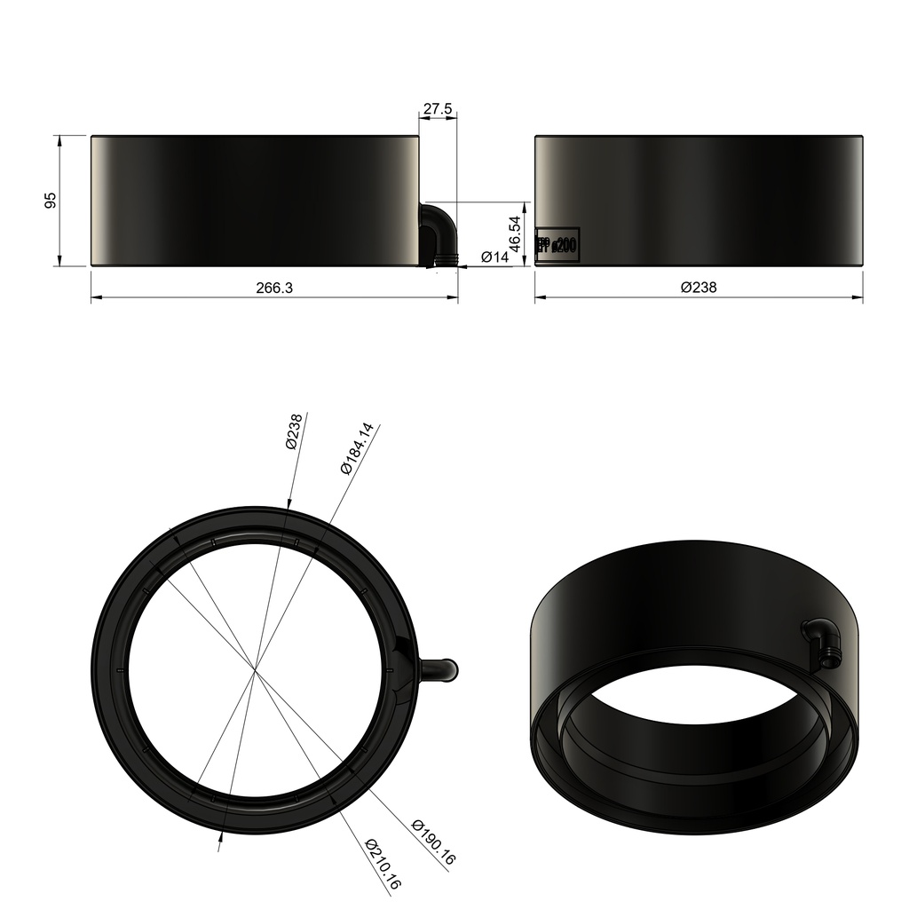 Lapač kondenzu na EPP (200mm)