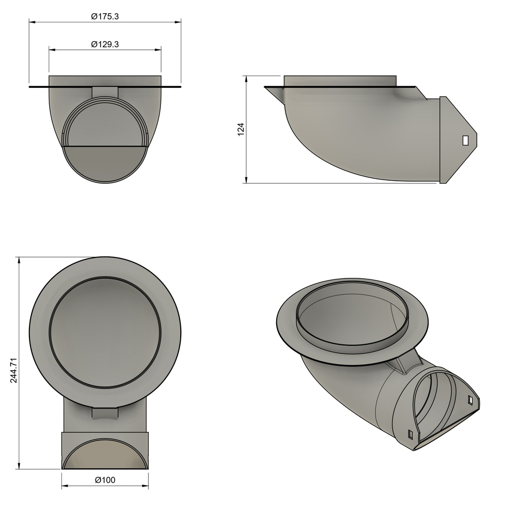 Transition box to SDK low DN90/125