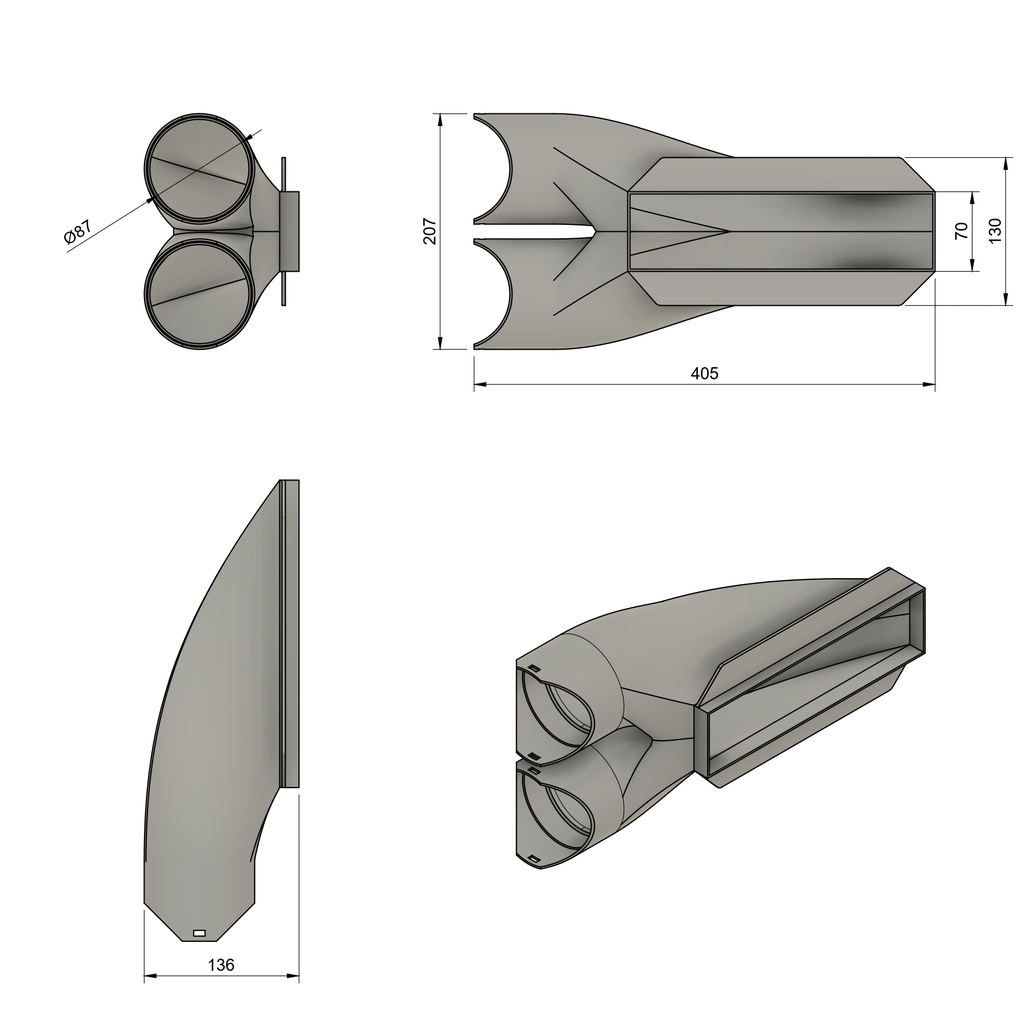 Transition box LINEAR 1x90 (70mmx270mm)