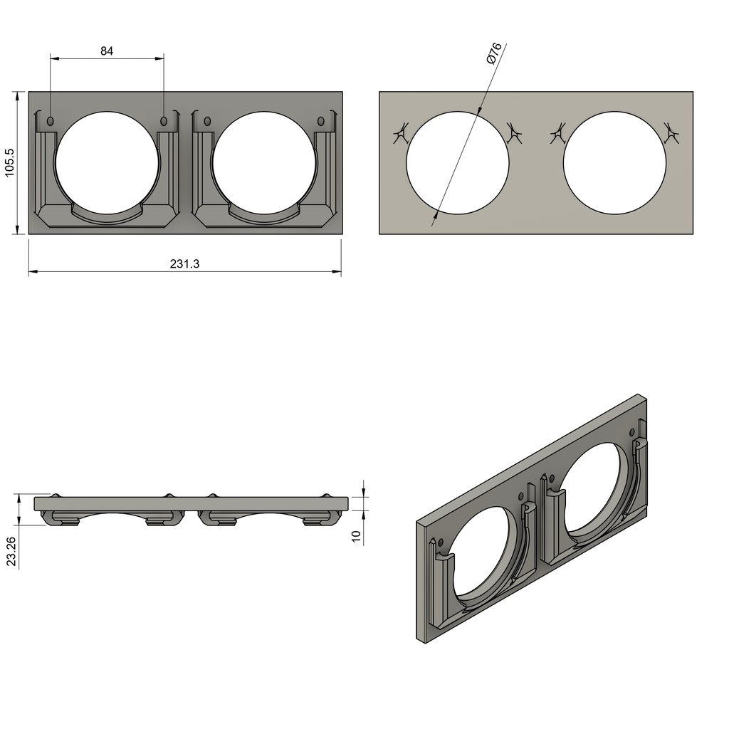 Double bayonet single row DN90
