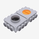 Rozdělovač 18×75, 4 strany, vertikální napojení 160 (vnější průměr 75 – vnitřní průměr 63)