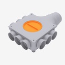 Rozdělovač 9×75, horizontální napojení 125/160 (vnější průměr 75 – vnitřní průměr 63)