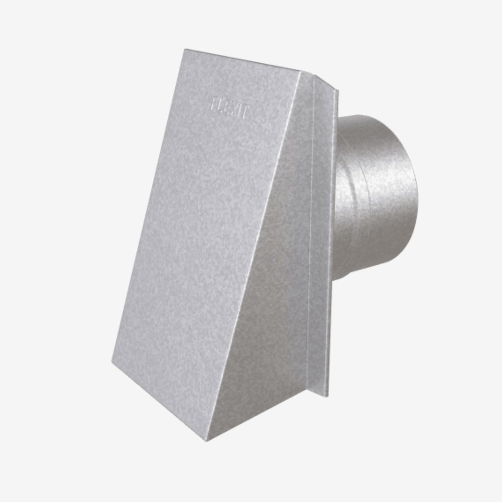 Wall cowl with shutter Ø100