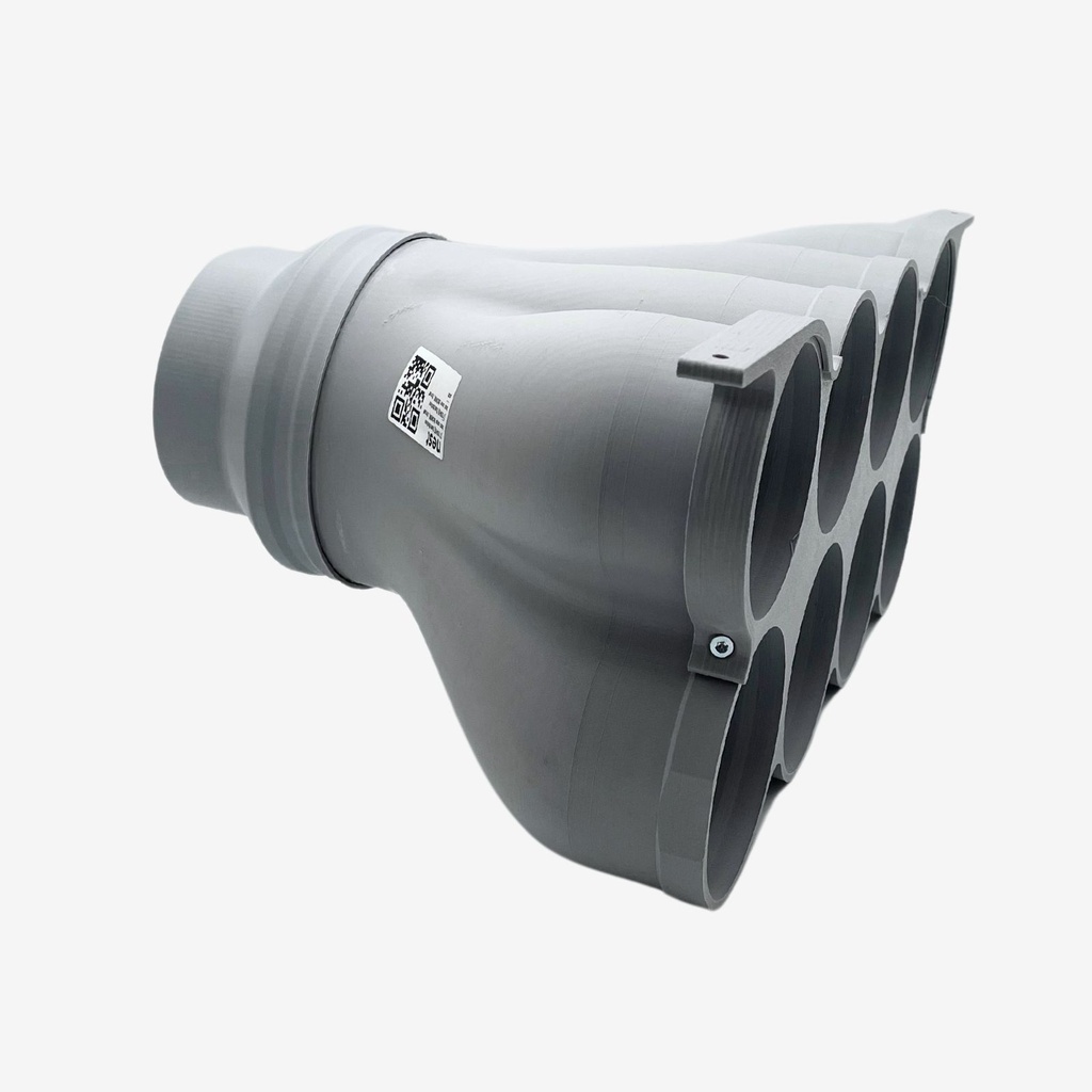 Cone distribution box 8xDN90, throat 125