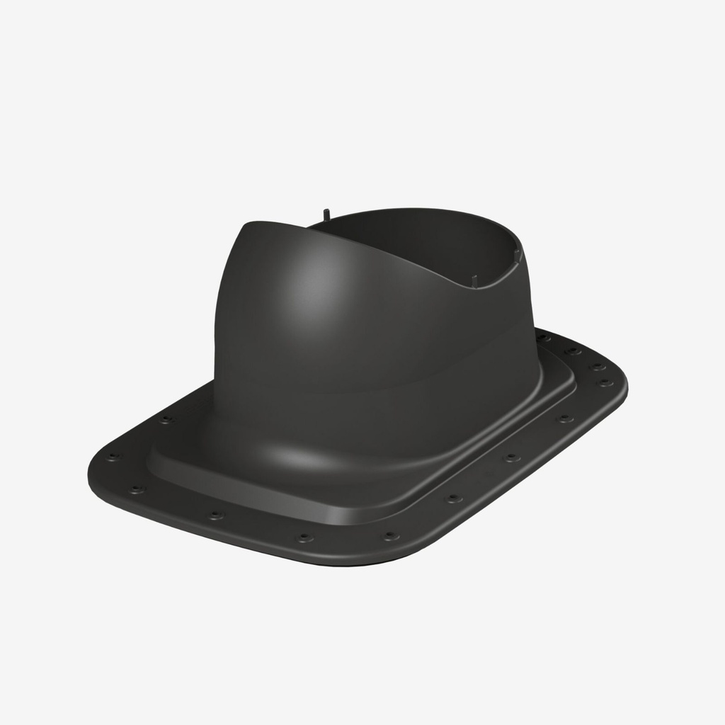 [746042] Vilpe Klasický průchozí prvek pro plochou plechovou střechu s malým sklonem (Black)