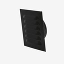 Fixed louvre w/spigot black Ø125 steel